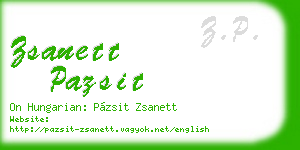 zsanett pazsit business card