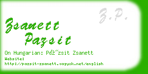 zsanett pazsit business card